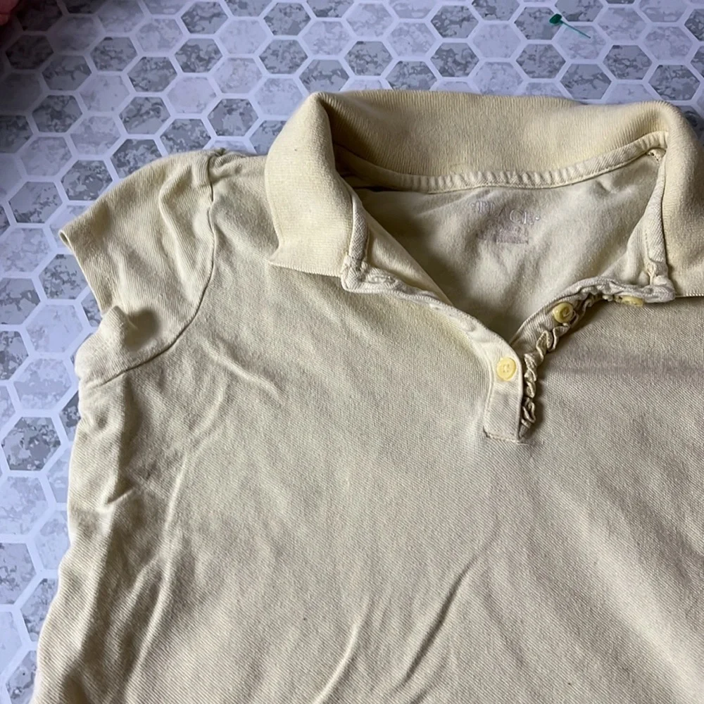 Children’s Place Youth Large Pale Yellow Short Sleeve Collared Polo Shirt